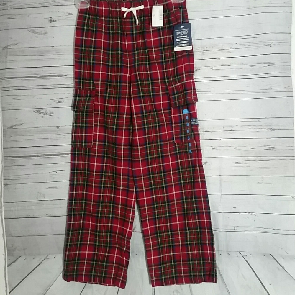 The Children's Place Red Plaid Pants Unisex 8
